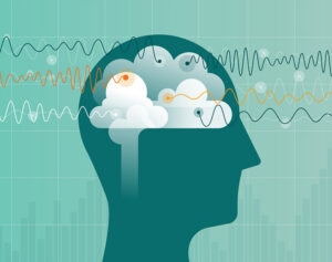 Blue Head And Brain Waves